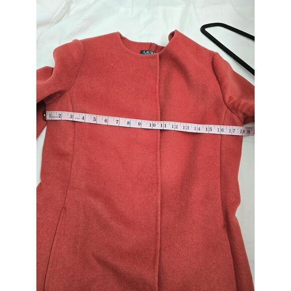 Lauren Ralph Lauren Belted Double-Face Wool Blend Coat Burnt Orange Size XS - Picture 9 of 11